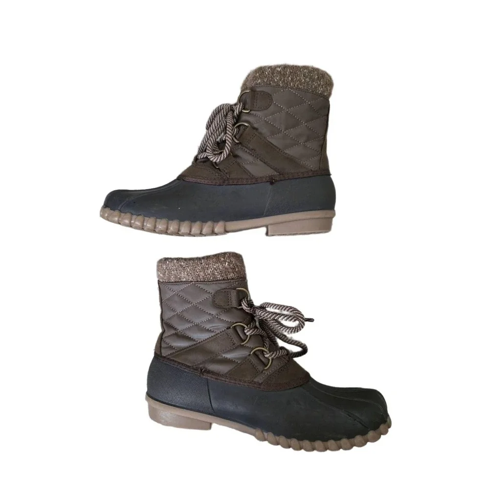 Baretraps‎ Brown Quilted Knit Waterproof Duck Winter Boot 7M